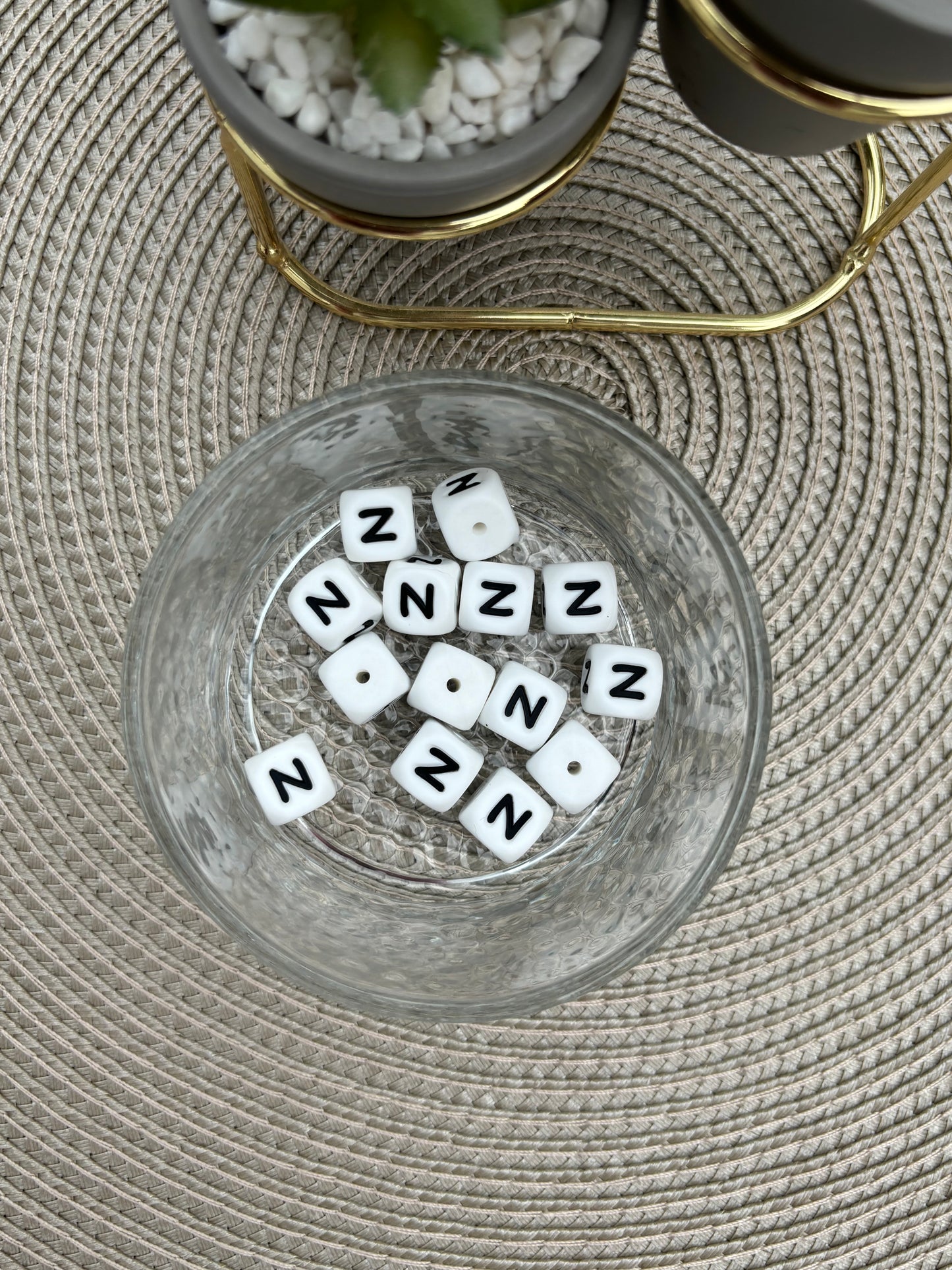 12mm Silicone Square Letters (white)