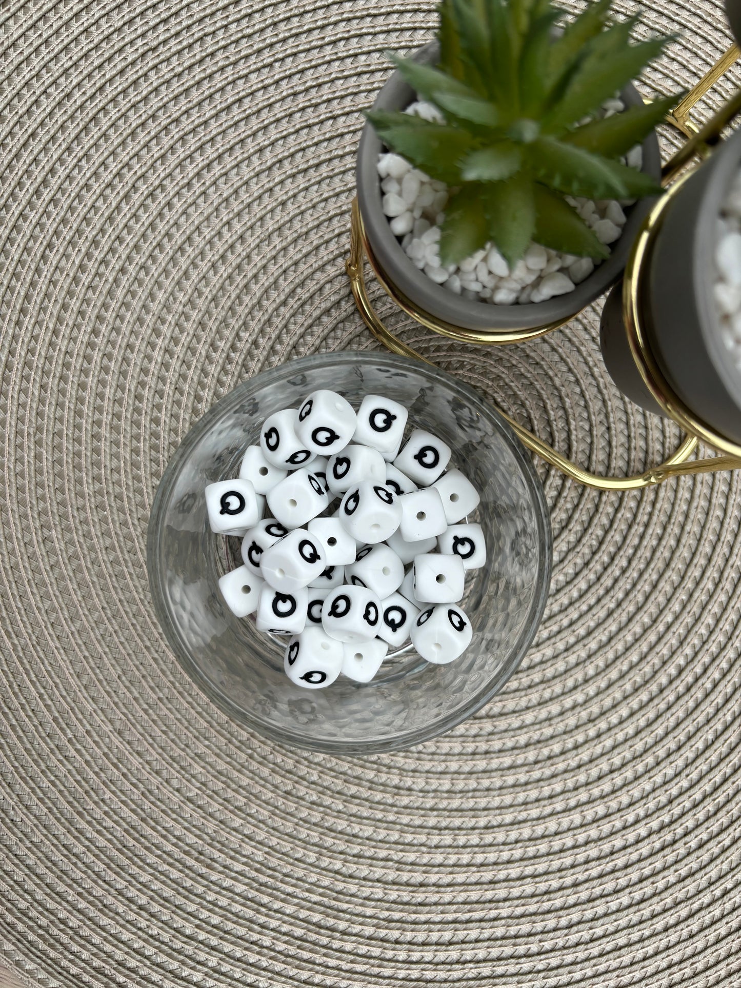 12mm Silicone Square Letters (white)
