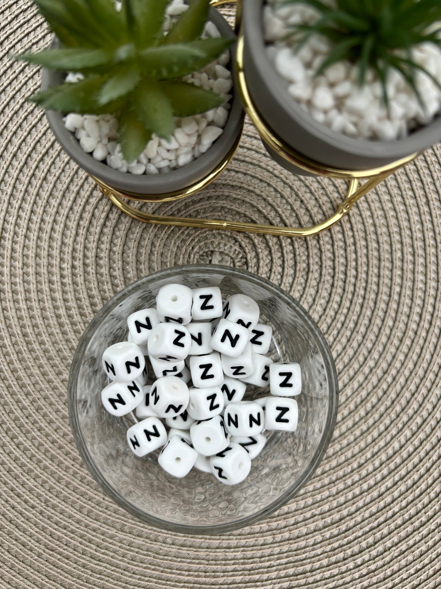 12mm Silicone Square Letters (white)