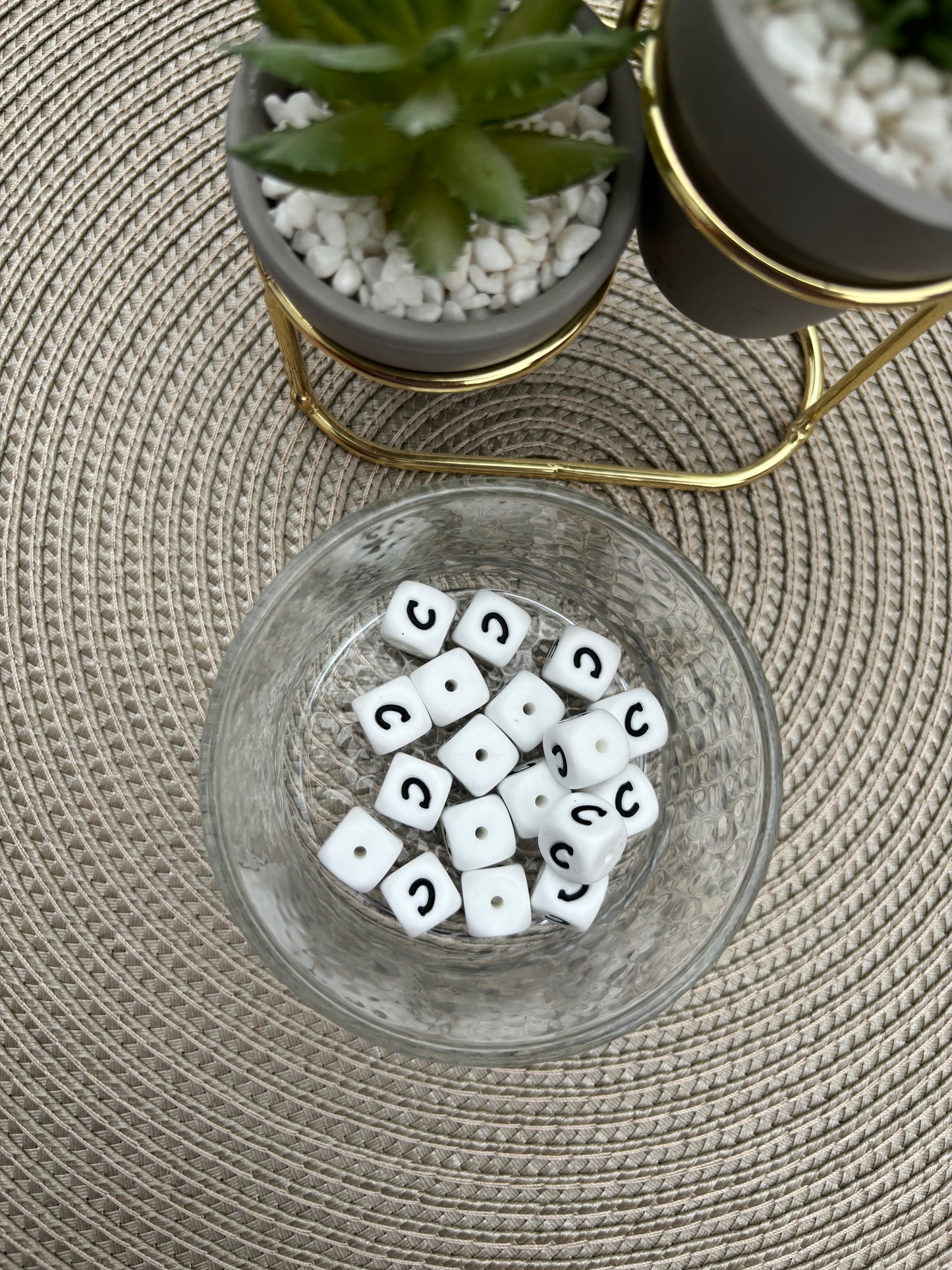 12mm Silicone Square Letters (white)