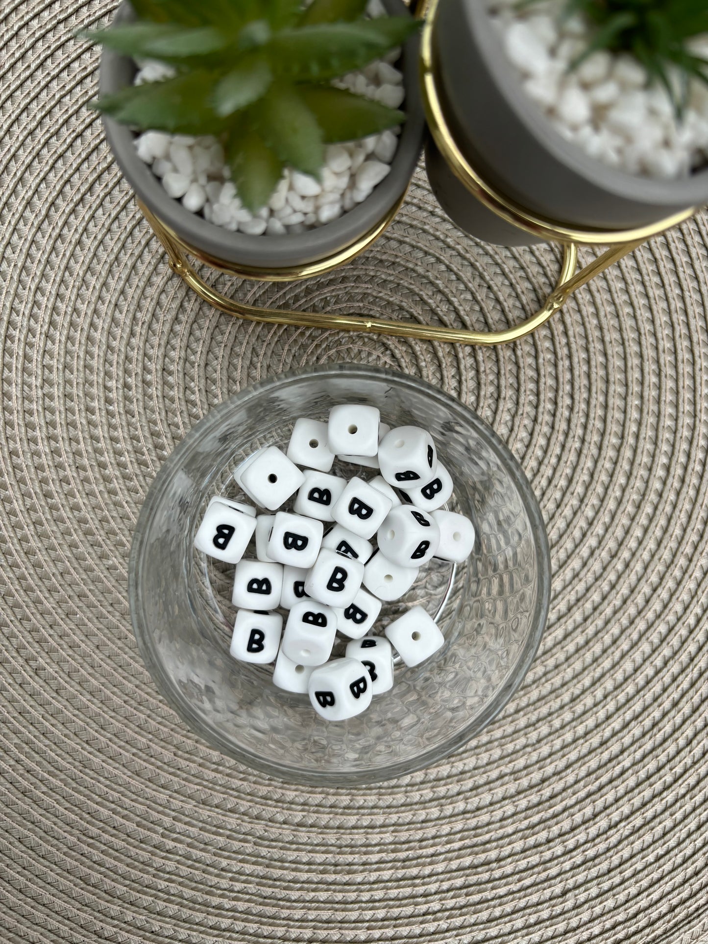 12mm Silicone Square Letters (white)