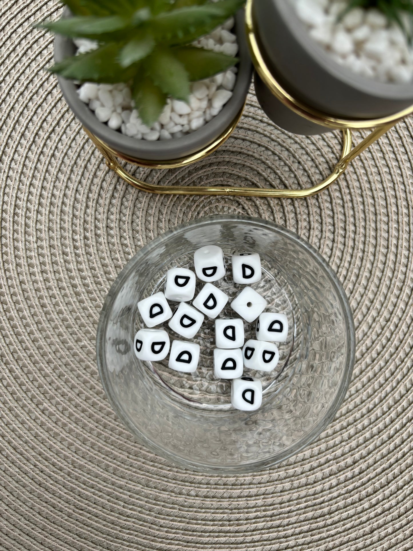 12mm Silicone Square Letters (white)