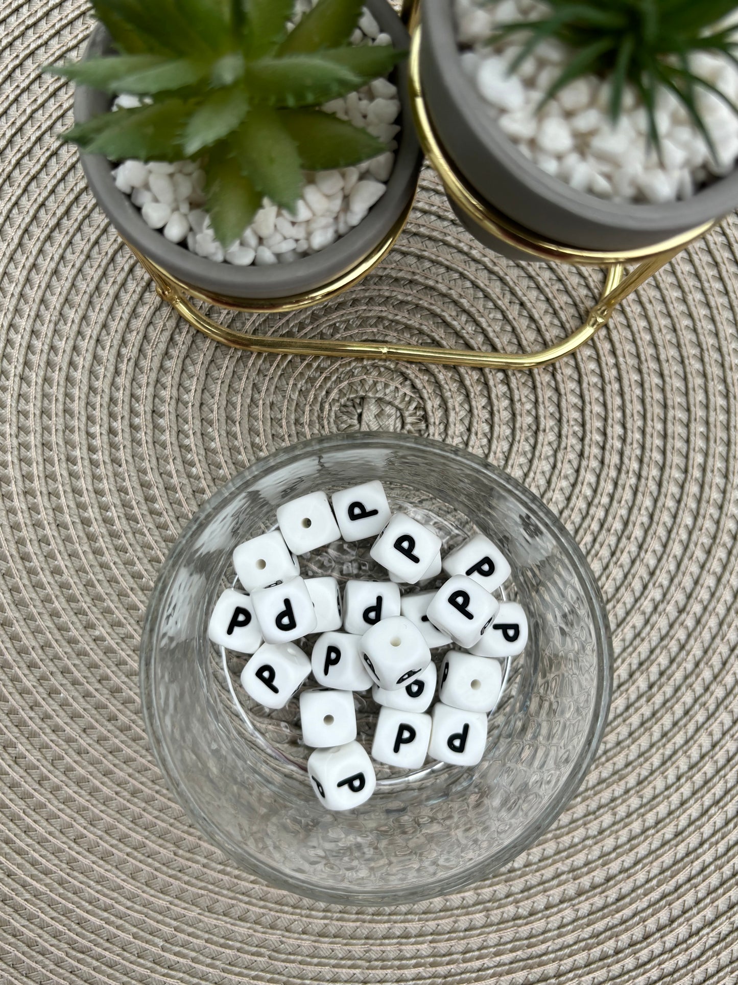 12mm Silicone Square Letters (white)