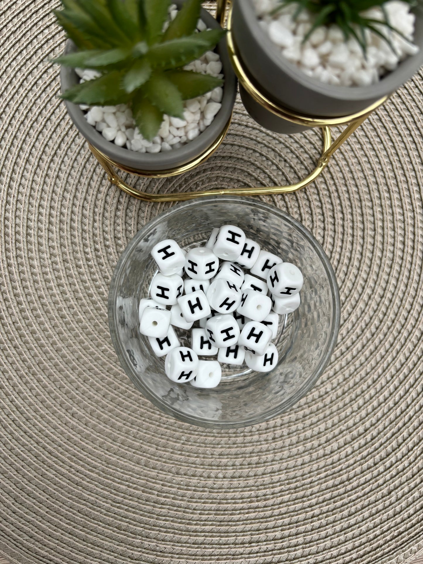 12mm Silicone Square Letters (white)