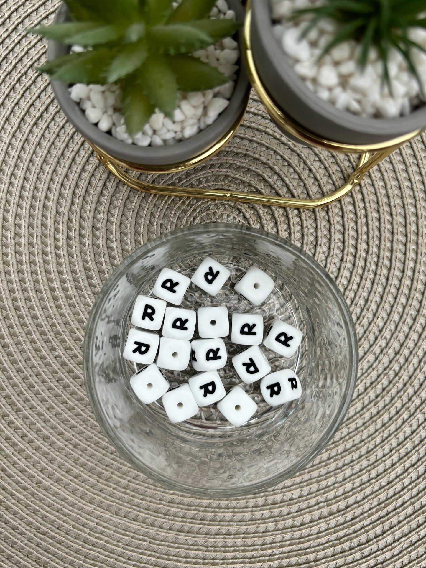 12mm Silicone Square Letters (white)