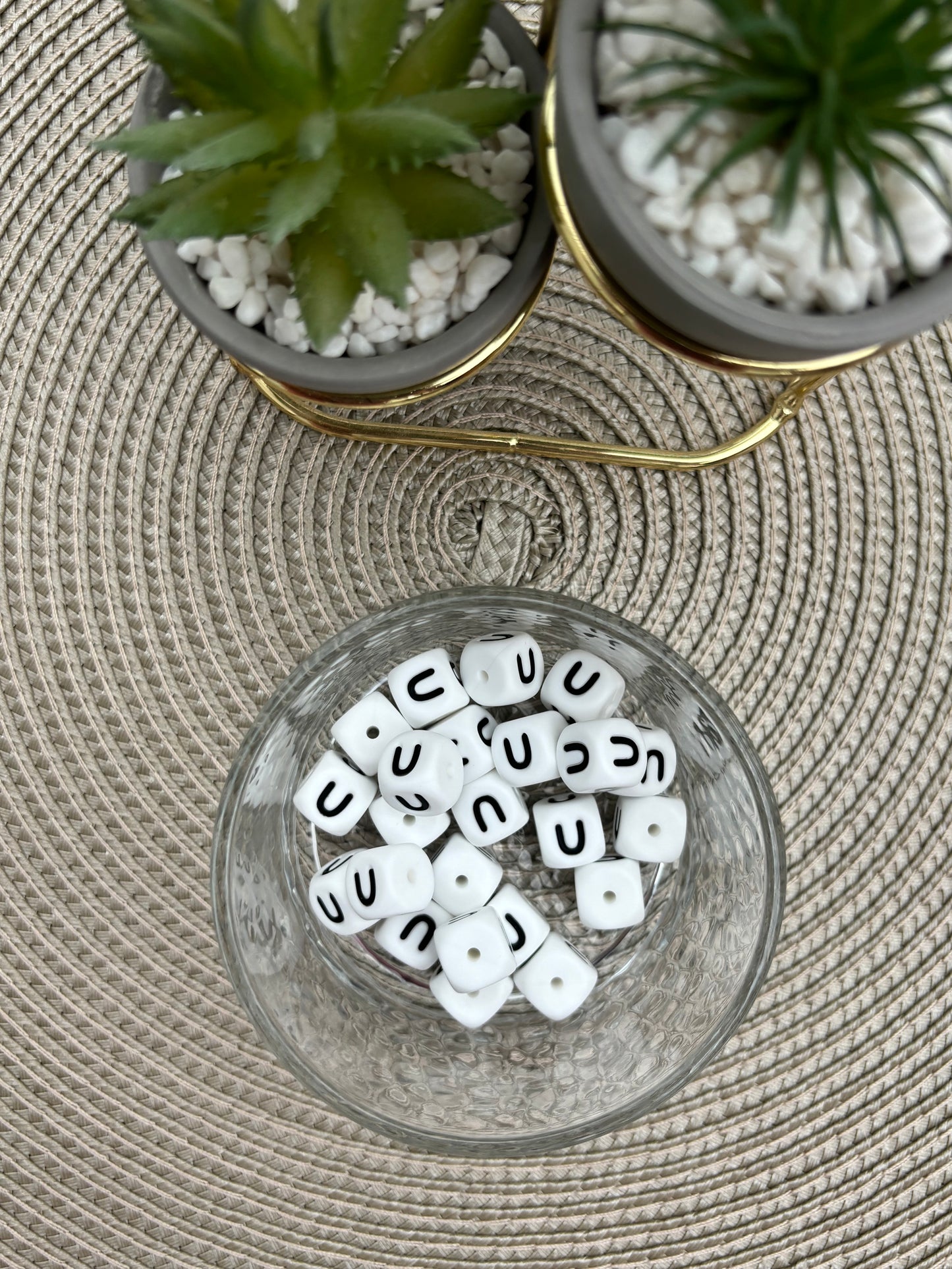 12mm Silicone Square Letters (white)