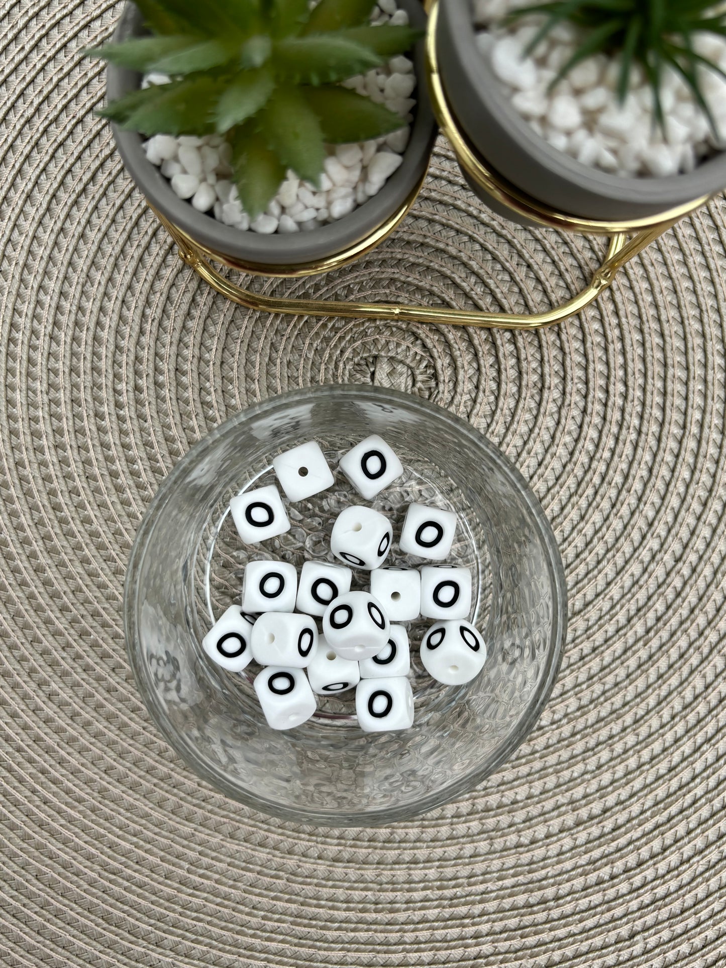 12mm Silicone Square Letters (white)