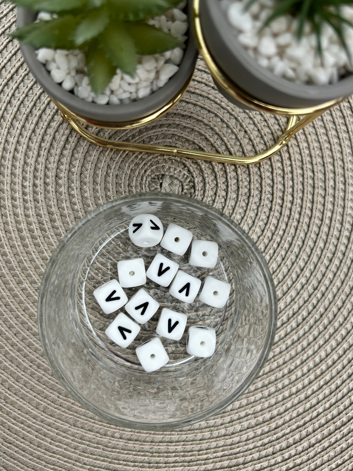 12mm Silicone Square Letters (white)