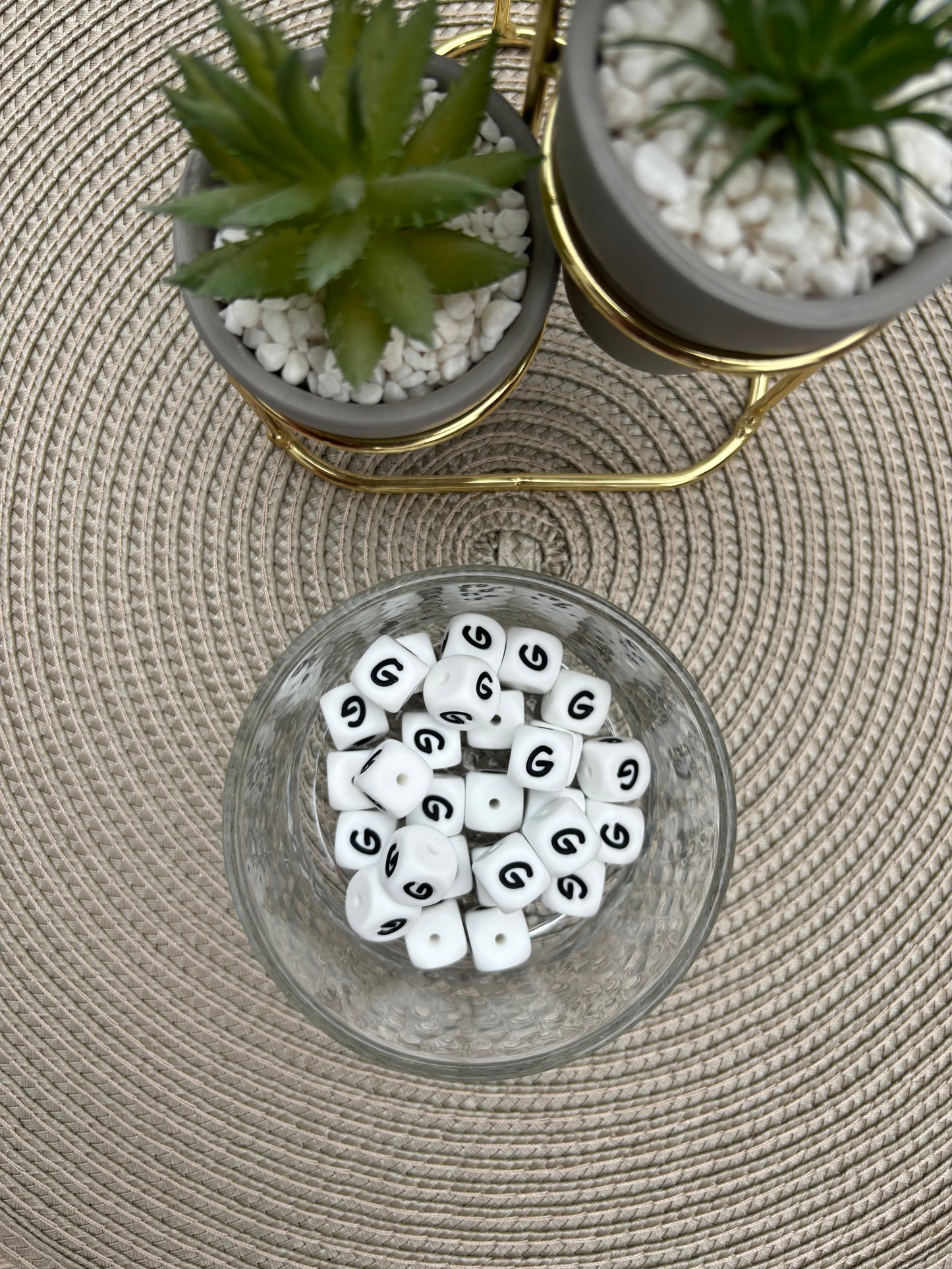 12mm Silicone Square Letters (white)