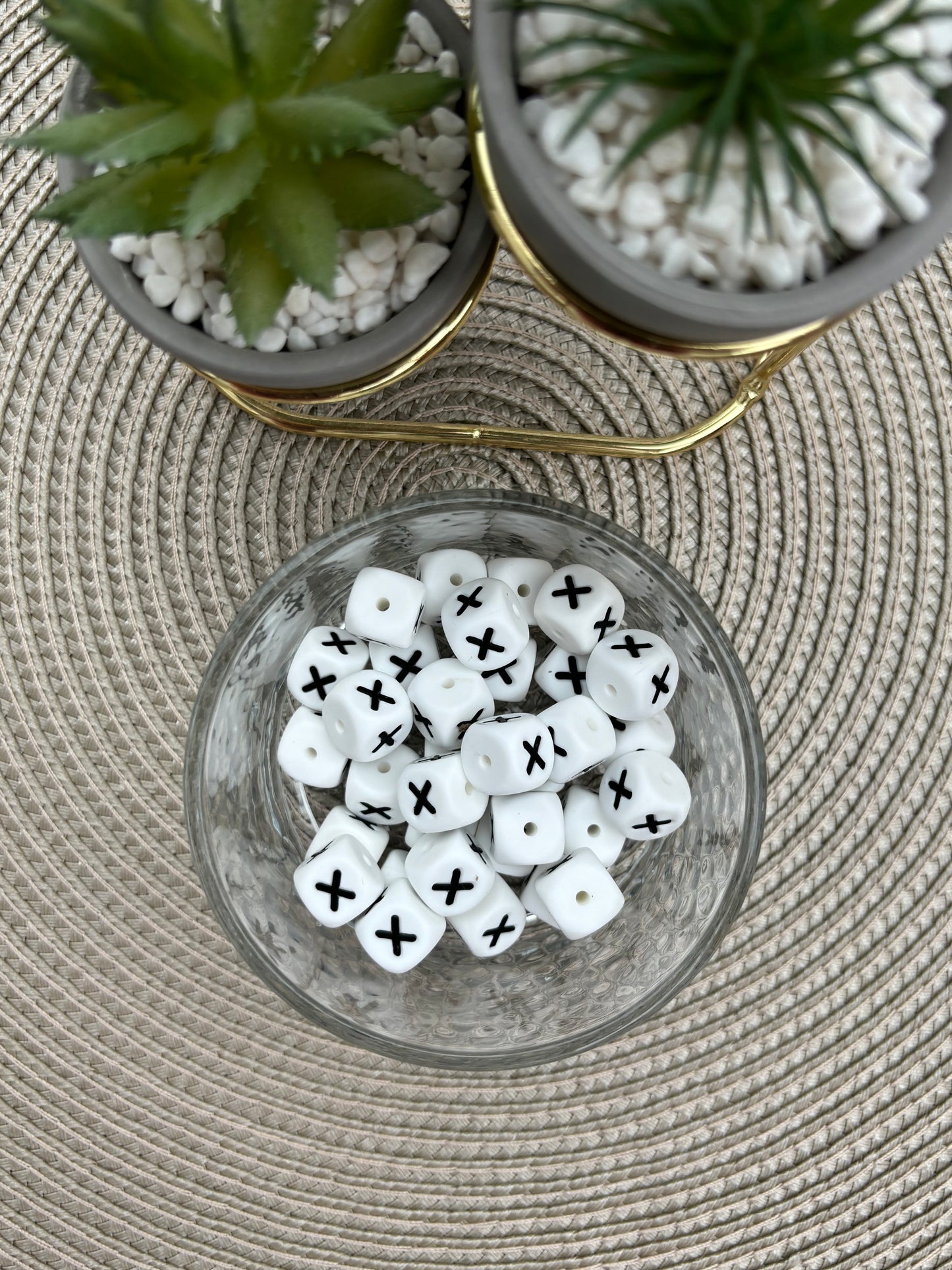 12mm Silicone Square Letters (white)