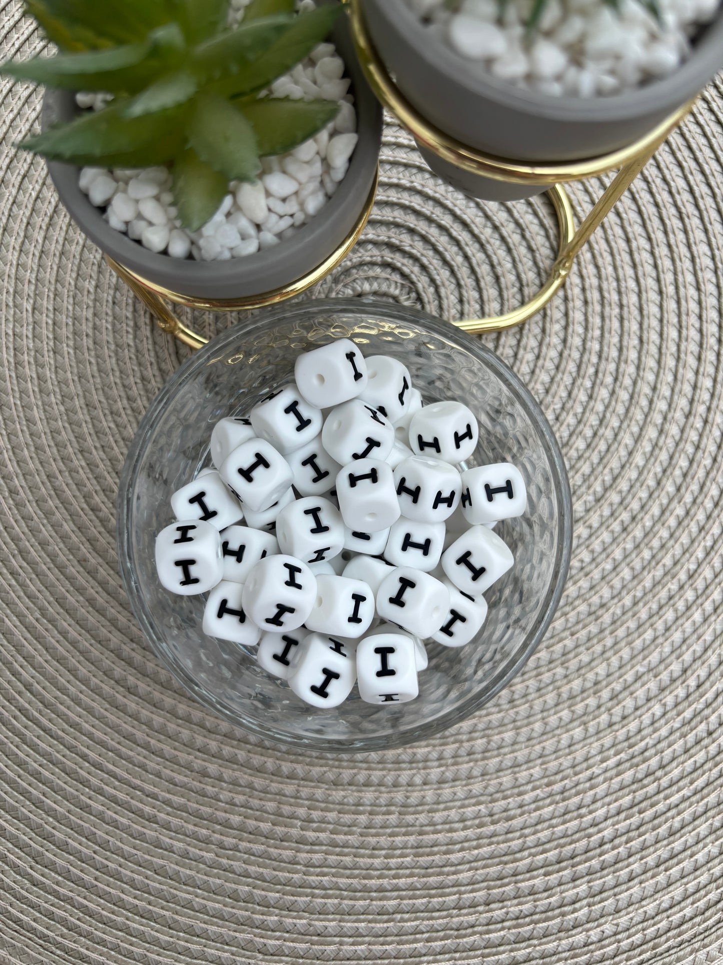 12mm Silicone Square Letters (white)