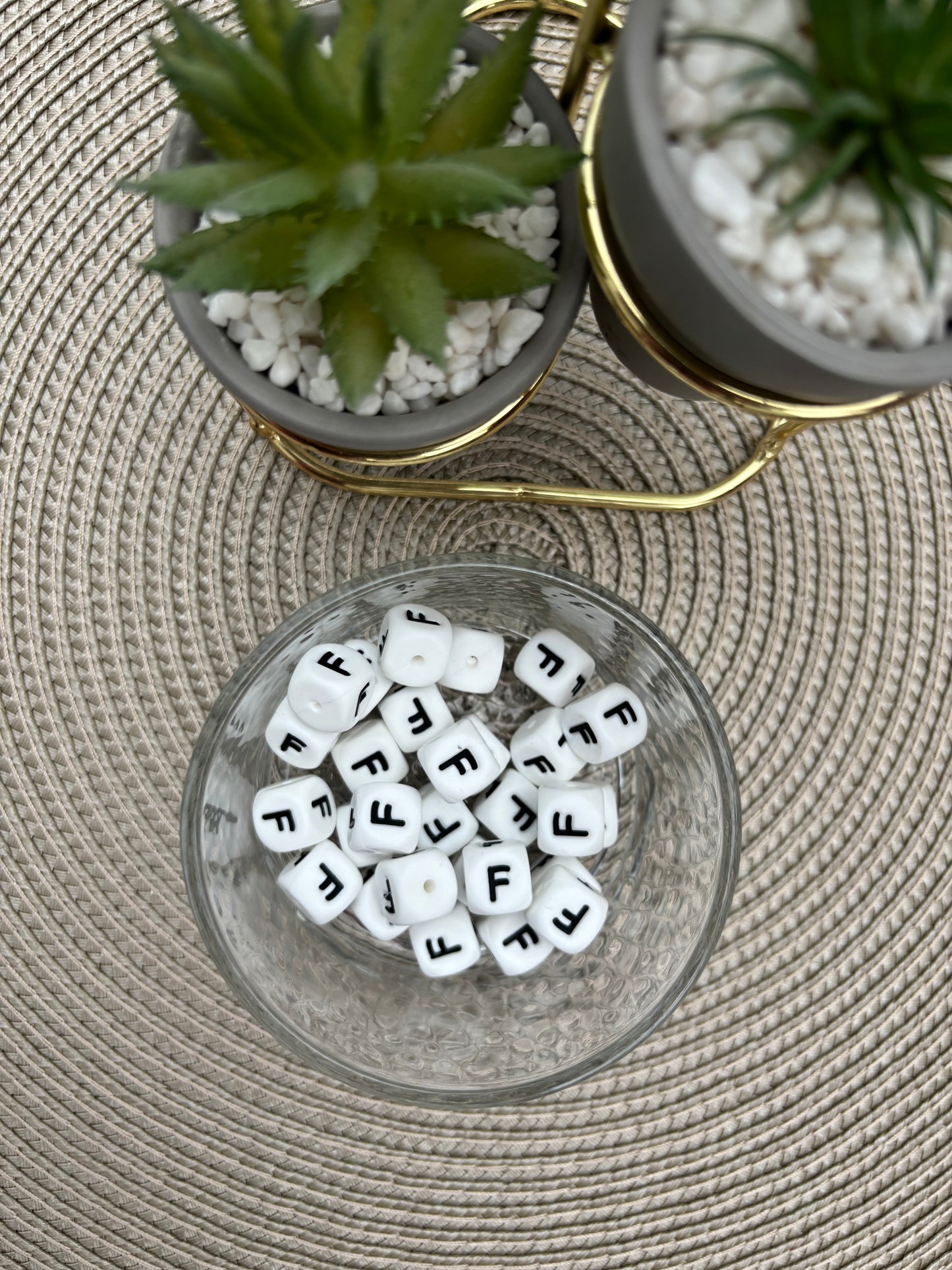 12mm Silicone Square Letters (white)