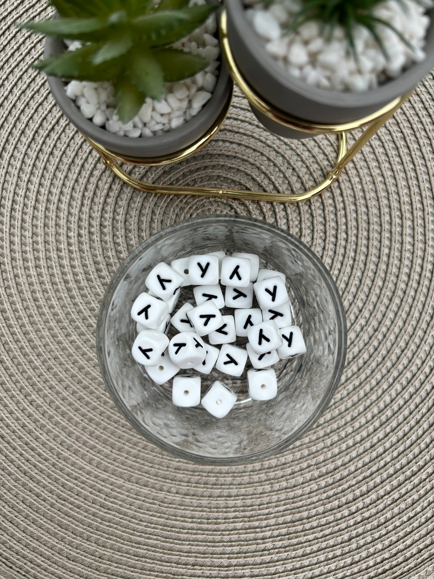 12mm Silicone Square Letters (white)