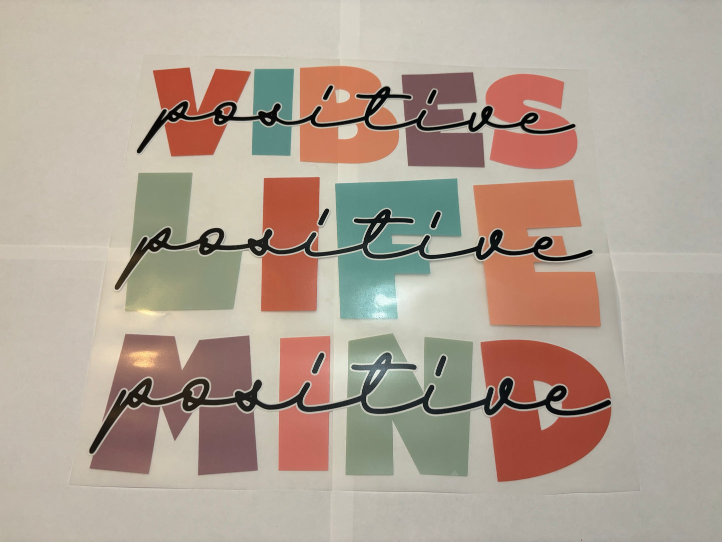 Positive Vibes, Life, Mind - DTF TRANSFER