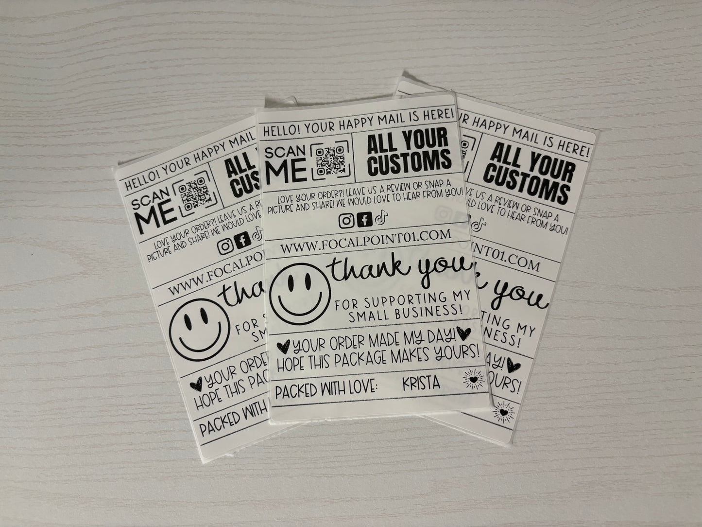 Thank You Labels (4x6in) 20 pack