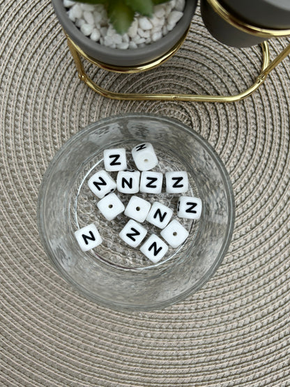 12mm Silicone Square Letters (white)