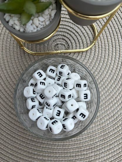 12mm Silicone Square Letters (white)
