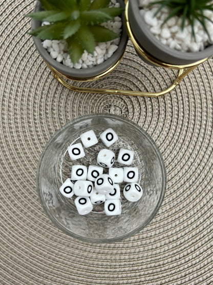 12mm Silicone Square Letters (white)