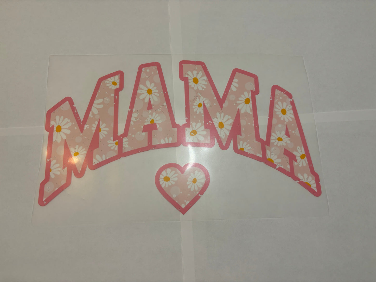 Pink Floral Mama  - Clear Film Transfer