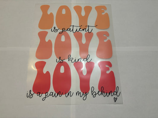 Love Love Love - Clear Film Transfer