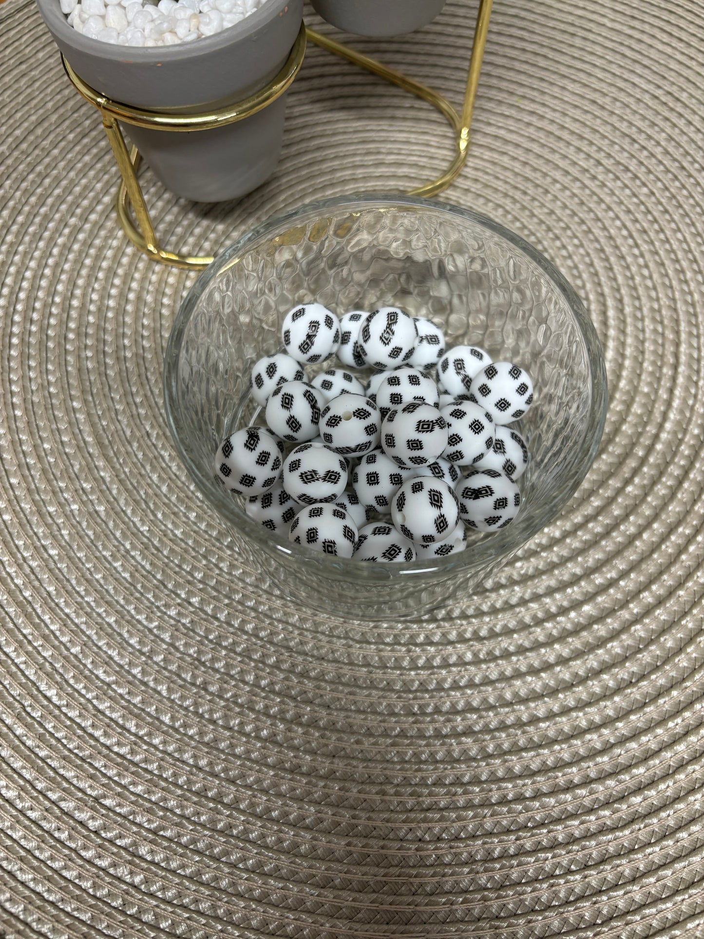 15mm Printed Silicone Beads