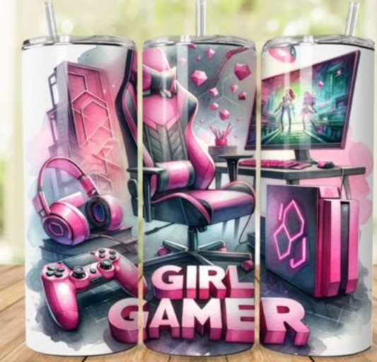 Girl Gamer Tumbler Design