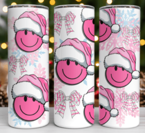 Retro Holiday Smiley Tumbler Design