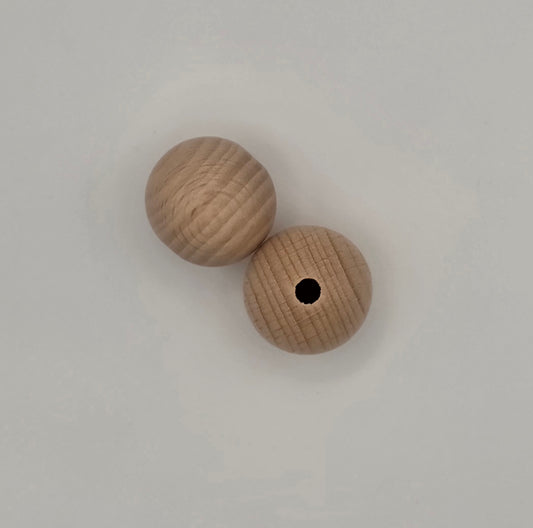 25mm Beech Wooden Beads