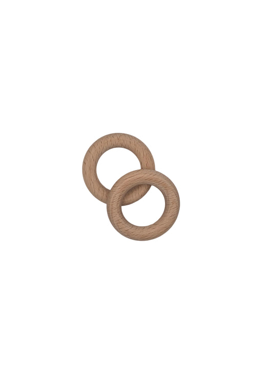 40mm Beech Wooden Rings - 2 pack